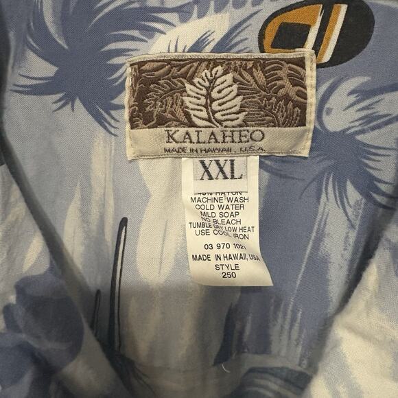 Kalaheo Shirt Mens 2XL Blue WWII Fighter Planes Military Made in USA Vtg - Picture 4 of 7